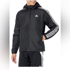 Adidas Men's Essentials 3-Stripes Insulated Hooded Jacket Size S
